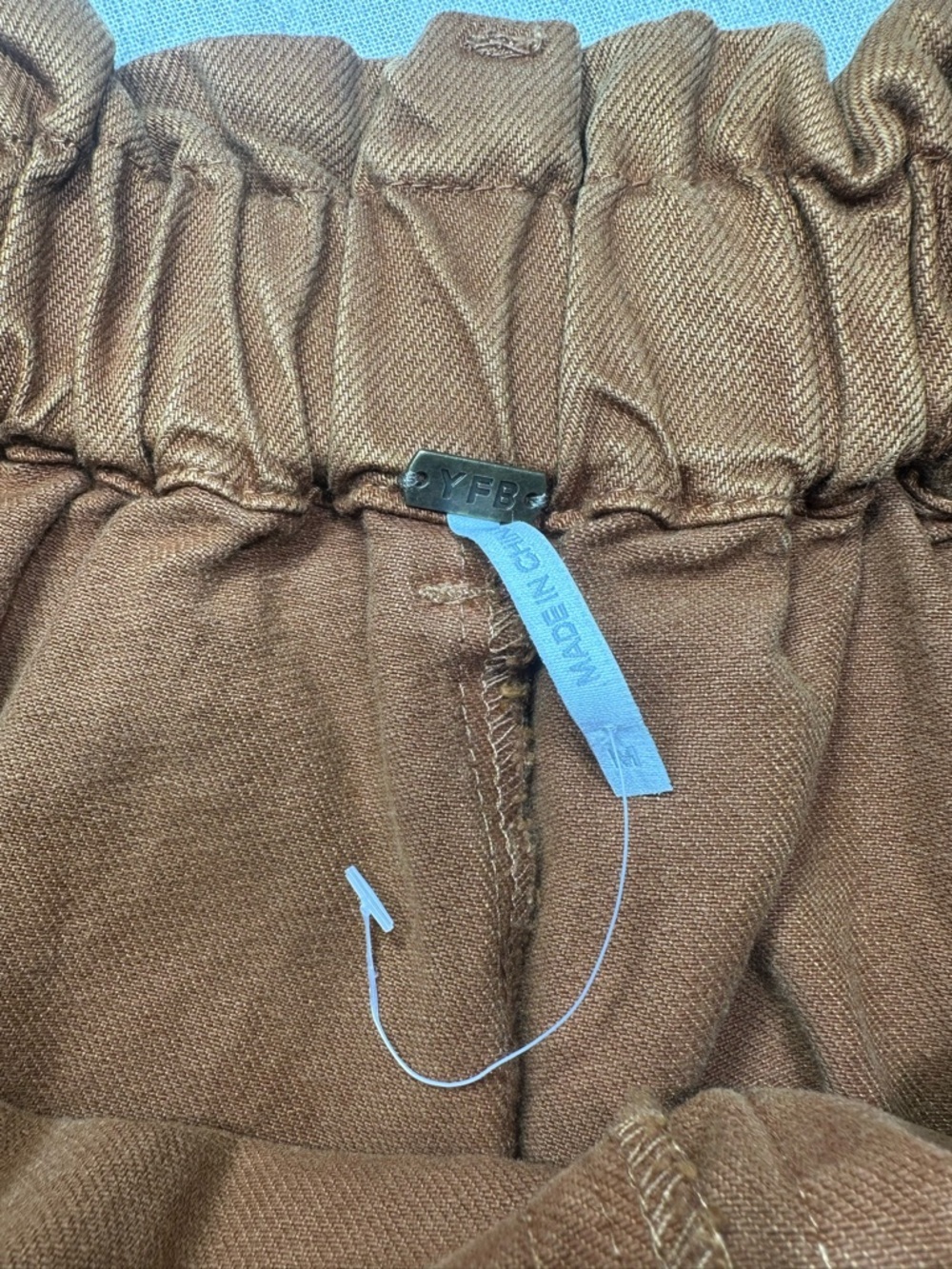 YFB Wide Leg Utility Pants in Rust Brown cropped pull on cotton women’s size M - Picture 4 of 7